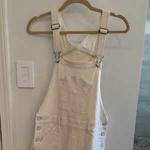 Mother Superior Cream Denim Overalls